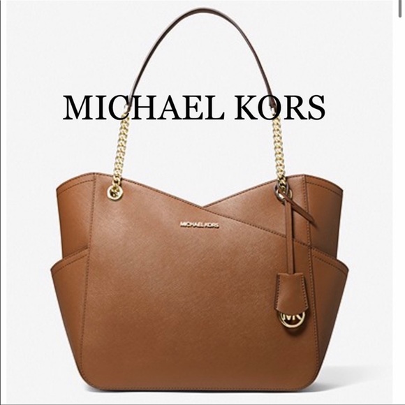 MICHAEL KORS LARGE X CHAIN LOGO SHOULDER BAG BROWN - Picture 5 of 16